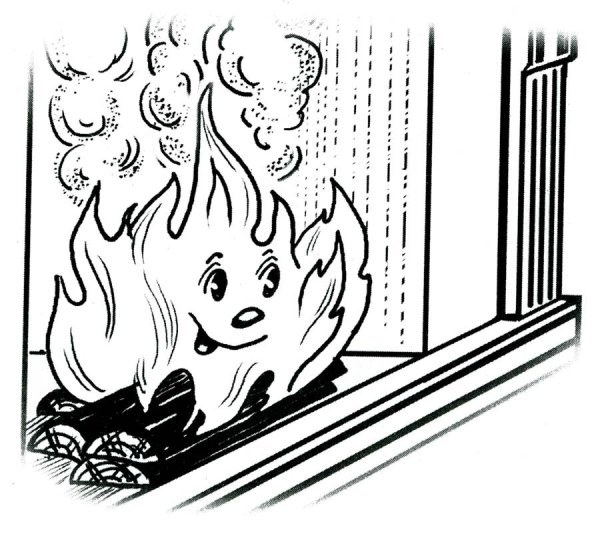 Огонь раскраска