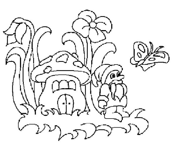 Дом гнома раскраска