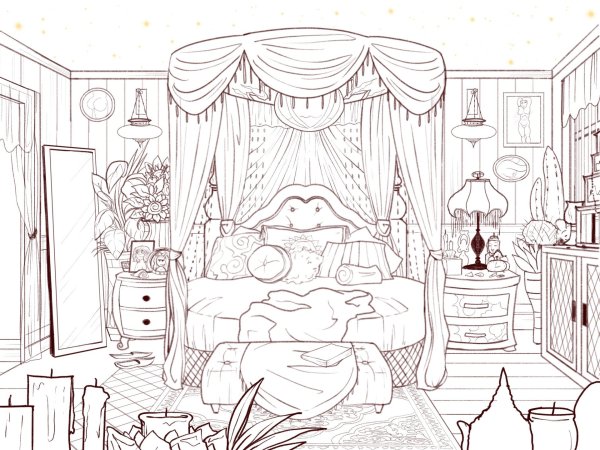 Интерьер для раскрашивания