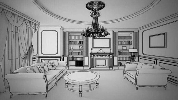 Гостиная раскраска