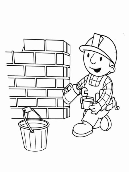 Профессия Строитель раскраска для детей