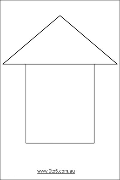 Домик трафарет для детей