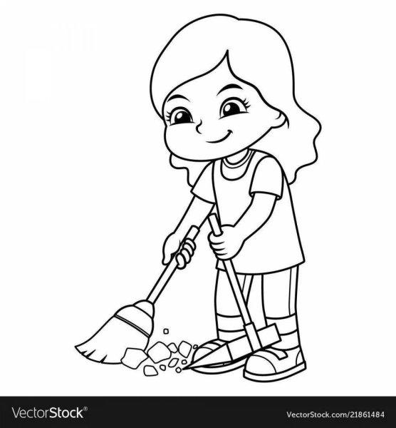 Раскраски для девочек уборка