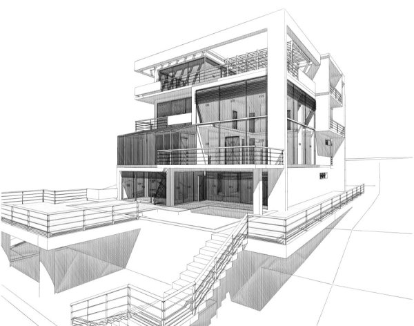 Архитектурные проекты домов карандашом