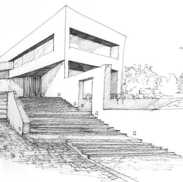 Передний план дома рисунок современного