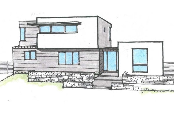 Современный дом карандашом