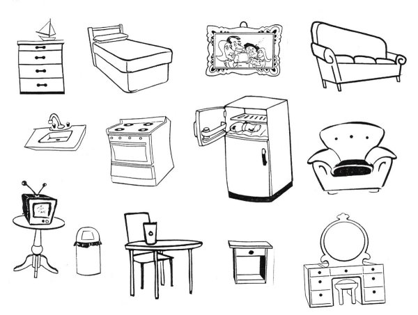 Раскраски аксессуары мой дом