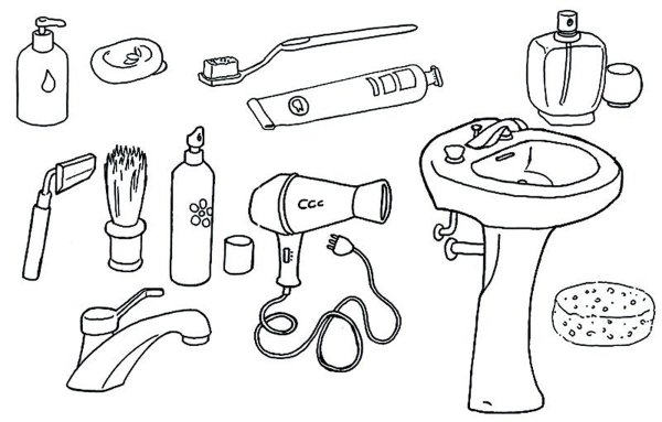 Раскраска предметы гигиены