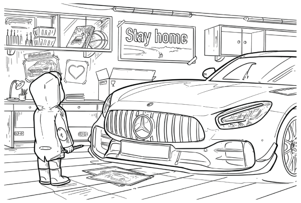 Раскраска. Мерседес