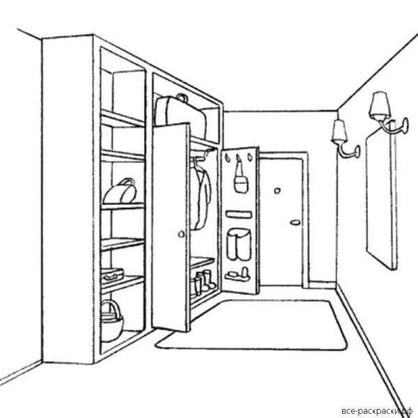 Коридор раскраска