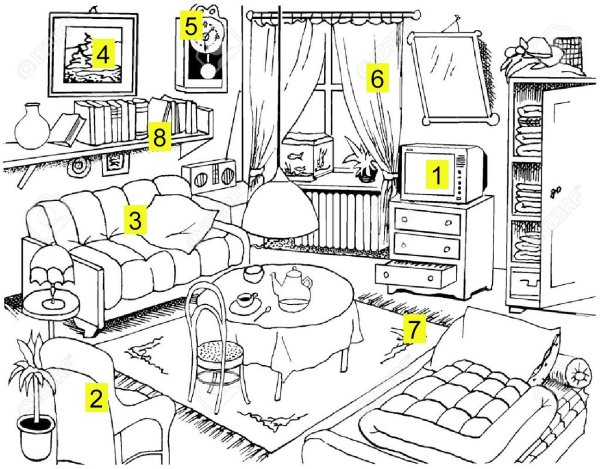 Комнаты в доме задания для детей
