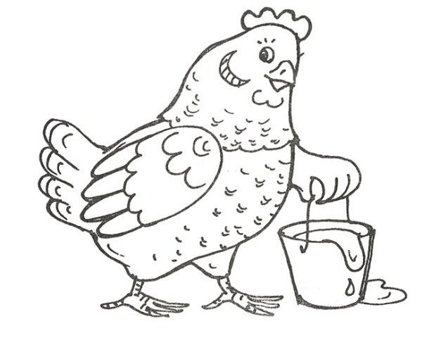 Раскраска в младшей группе Курочка