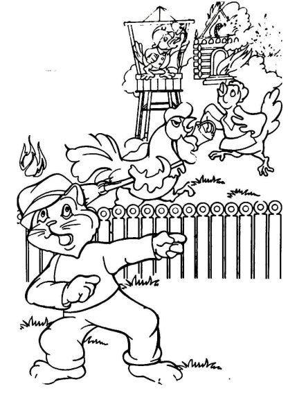 Раскраска к сказке Кошкин дом