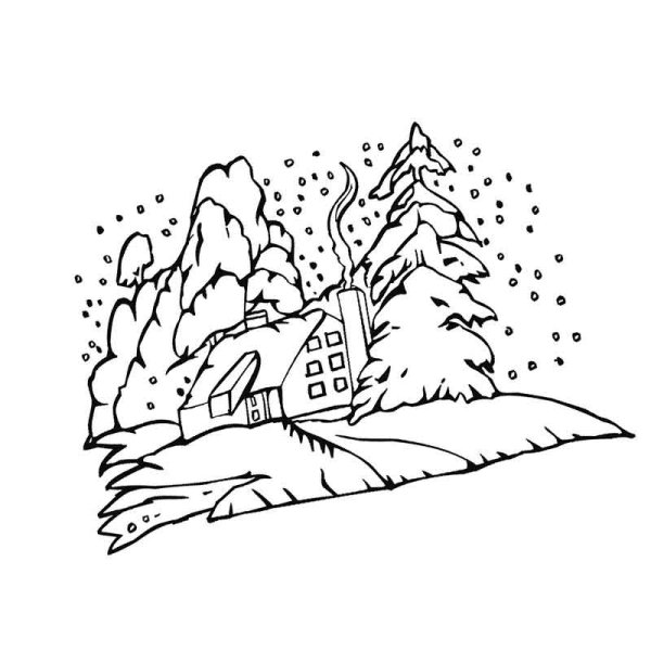 Снежный домик раскраска