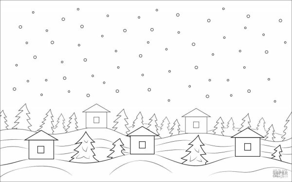 Снегопад раскраска