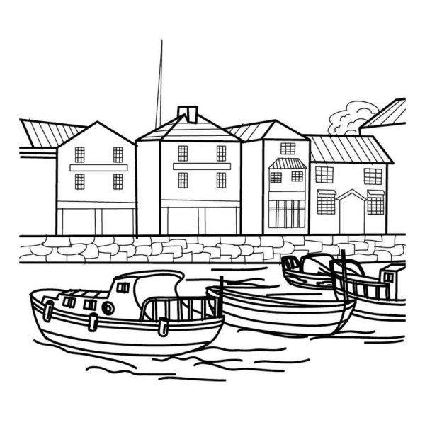 Морской порт раскраска