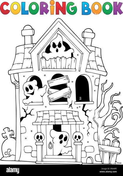 Замок с привидениями раскраска