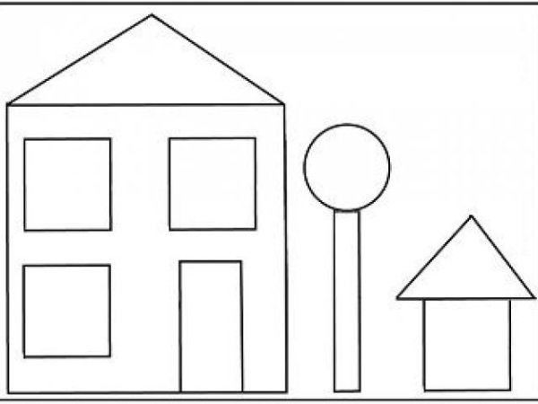 Домик из геометрических фигур