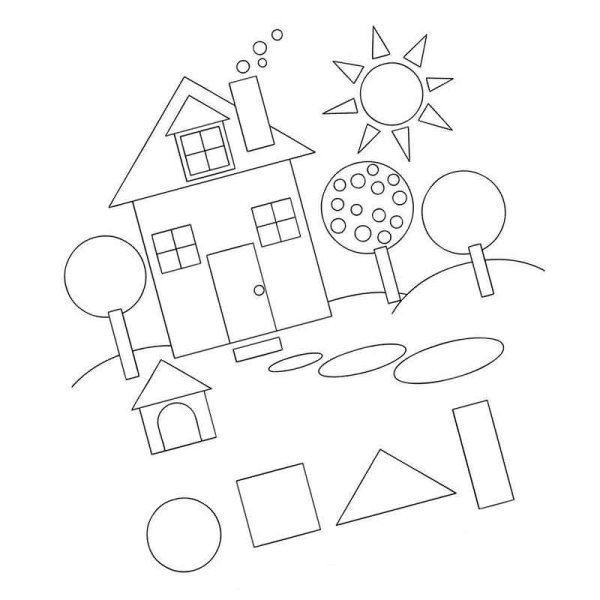 Композиция из геометрических фигур для раскрашивания