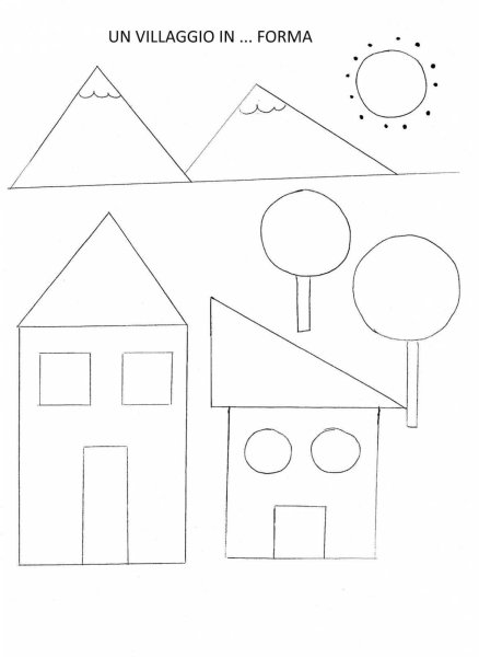 Аппликация домик из геометрических фигур