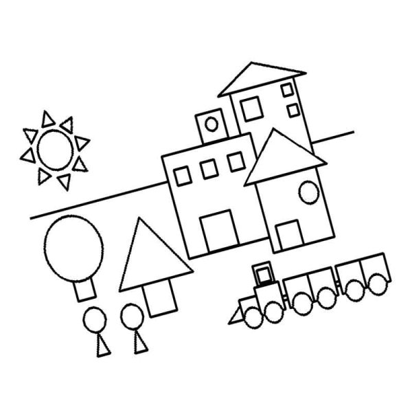 Дом из геометрических фигур