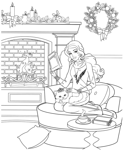 Раскраски для девочек домики Барби