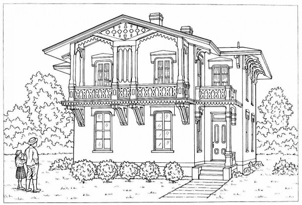 Особняк раскраска