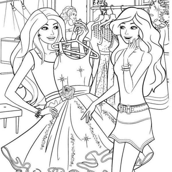 Раскраски для девочек Барби