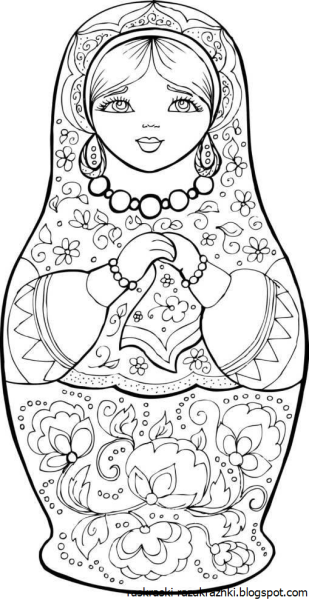 Раскраска Матрешка
