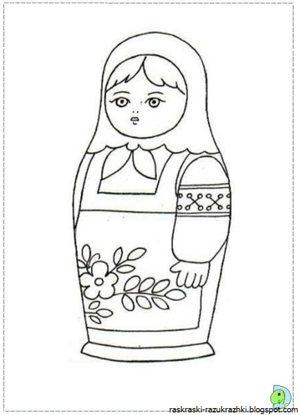 Загорская Сергиево-Посадская матрёшка раскраска