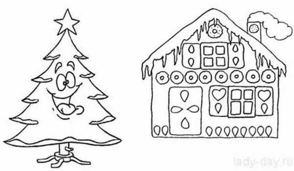 Домик для вырезания на окно