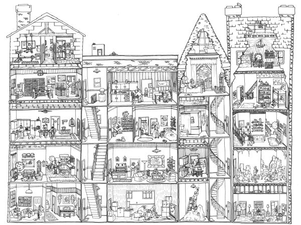 Кукольный дом раскраска