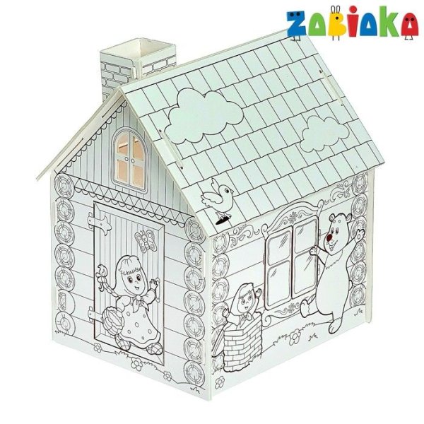 Маша и медведь домик раскраска