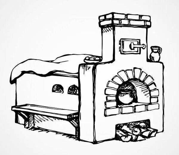 Печь раскраска для детей