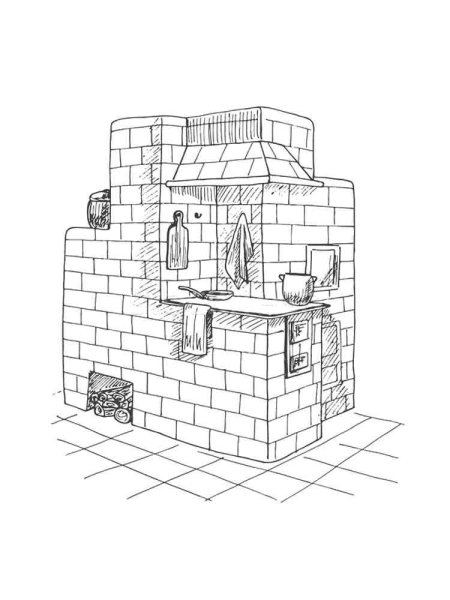 Печка раскраска