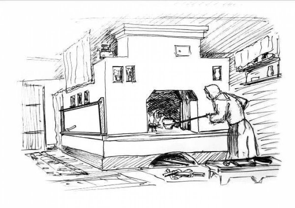 Изба внутри раскраска