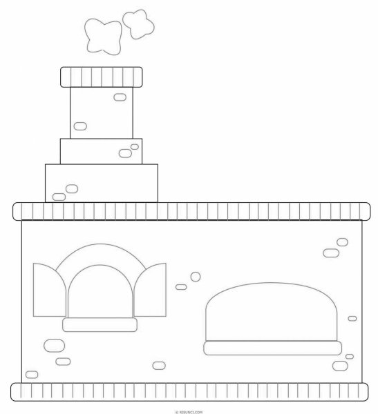 Печка сбоку рисунок