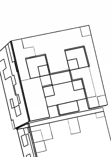 Раскраска майнкрафт постройки