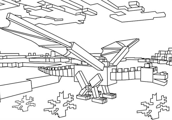 Раскраска майнкрафт ЭНДЕР дракон