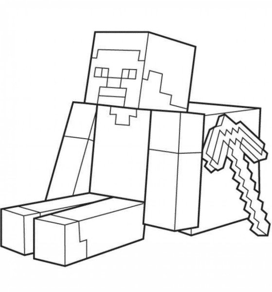 Раскраска майнкрафт Стив