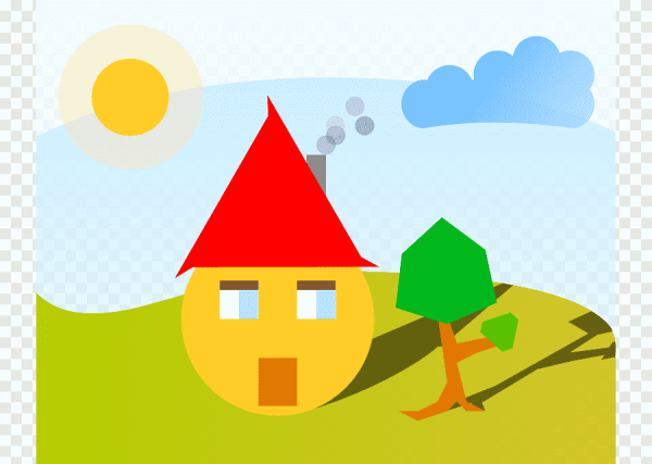 Домик из геометрических фигур