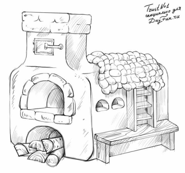 Рисунок русской печки