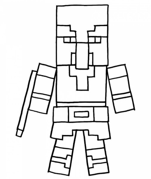 Раскраска разбойника из МАЙНКРАФТА