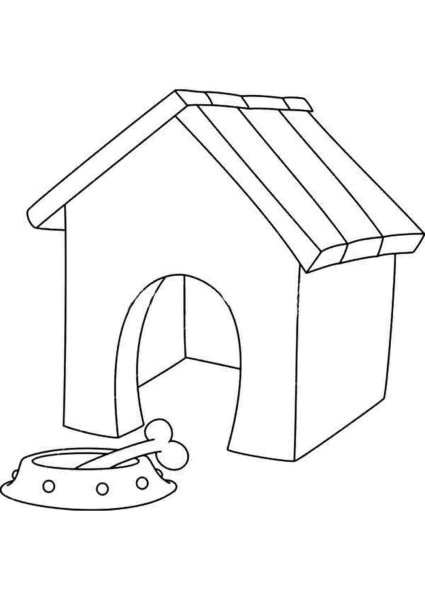 Домик для собаки раскраска