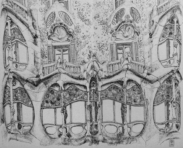 Антонио Гауди зарисовки