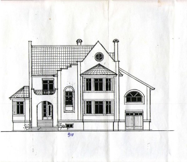 Зарисовка фасада здания