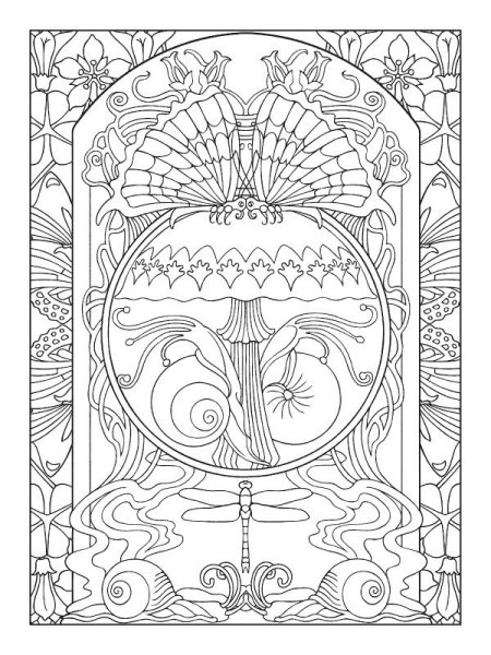 Раскраска в стиле арт деко