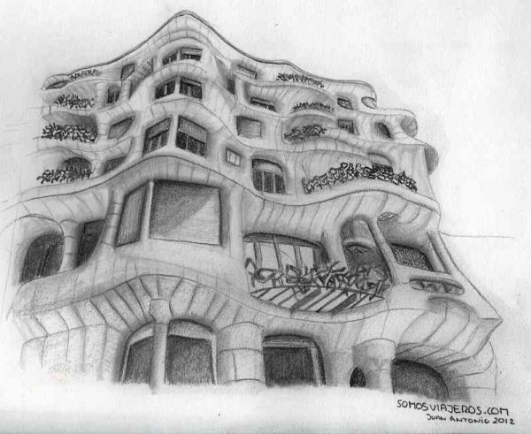Антонио Гауди зарисовки