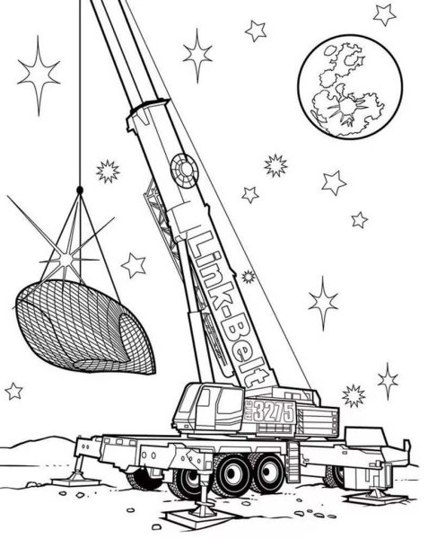 Подъемный кран разукрашка