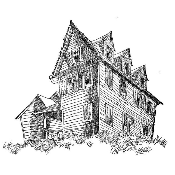 Заброшенный дом карандашом